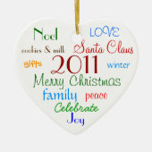 クリスマスワーパーソナライズされたズオーナメント セラミックオーナメント (正面)