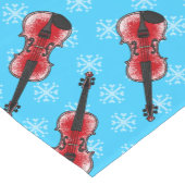 クリスマスヴァイオリンミュージシャン模様 ショートテーブルランナー (コーナー)