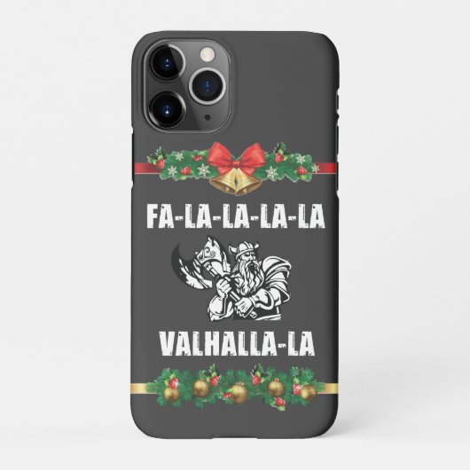 クリスマスヴァルハラTシャツ iPhoneケース (裏面)