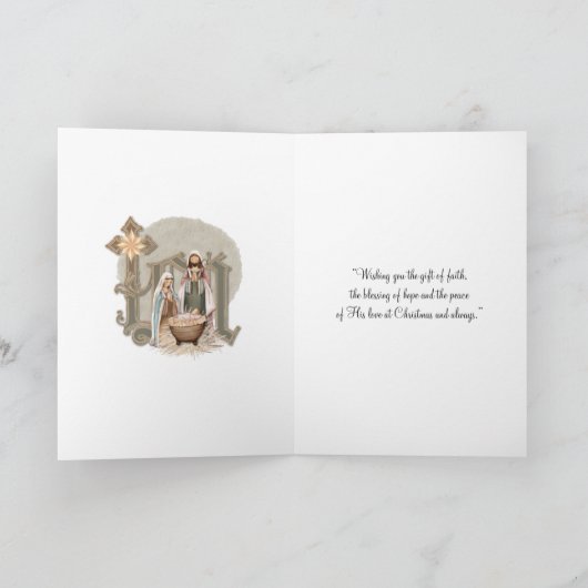クリスマスヴァージンメアリベビーイエズス宗教的カード カード (内部)