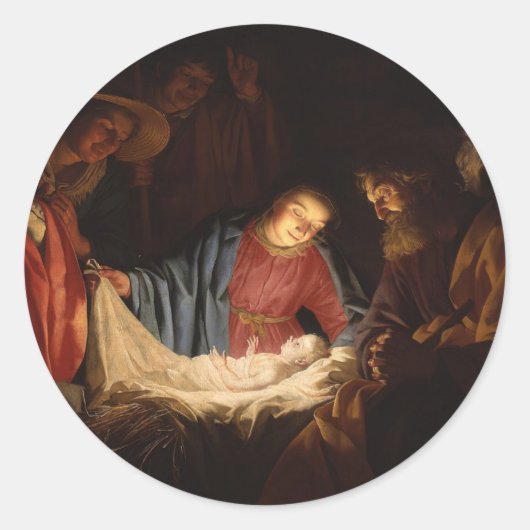 クリスマスヴァージンメアリーセントジョセフイエス出生 ラウンドシール (正面)