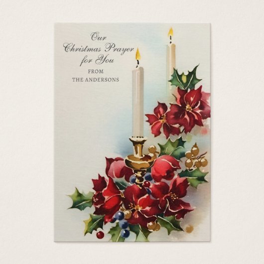 クリスマスヴァージンメアリーメモリアレ祈りの言葉ポインセチア (正面)