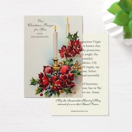 クリスマスヴァージンメアリーメモリアレ祈りの言葉ポインセチア (デスク)