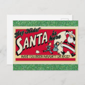 クリスマスヴィンテージいけなサンタまたはニース ポストカード (正面/裏面)