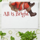 クリスマスヴィンテージおもしろいサンタクロース キッチンタオル (折り畳み)