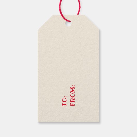 クリスマスヴィンテージかわいい白クマの木モノグラム ギフトタグ (裏面)