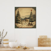 クリスマスヴィンテージのポスター ポスター (キッチン)