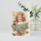 クリスマスヴィンテージの猫少女 シーズンポストカード (スタンド正面)