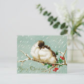 クリスマスヴィンテージの鳥レトメリーロ ポストカード (スタンド正面)