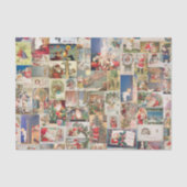 クリスマスヴィンテージはがきサンタホリデーパターン 薄葉紙 (正面)