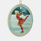 クリスマスヴィンテージアイススケーター セラミックオーナメント (右)