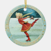 クリスマスヴィンテージアイススケーター セラミックオーナメント (正面)