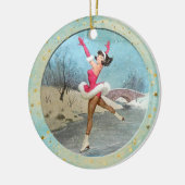 クリスマスヴィンテージアイススケーター セラミックオーナメント (左)
