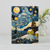 クリスマスヴィンテージアインスパイアートバイヴァンゴッホ 箔シーズンカード (立ち正面)