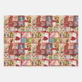 クリスマスヴィンテージアドベントカレンダーサンタクロース ラッピングペーパーシート (正面)