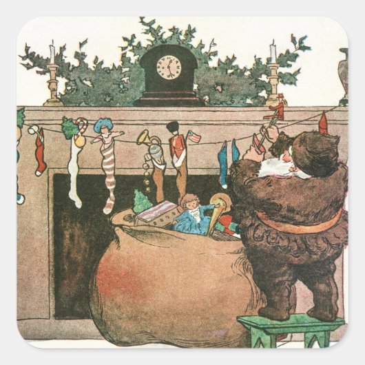 クリスマスヴィンテージアート スクエアシール (正面)