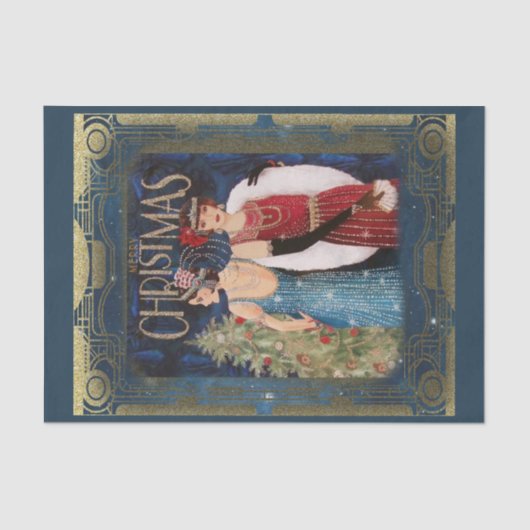 クリスマスヴィンテージアールデコ 薄葉紙 (正面)