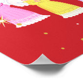 クリスマスヴィンテージエンジェルズアートプリント ポスター (角)