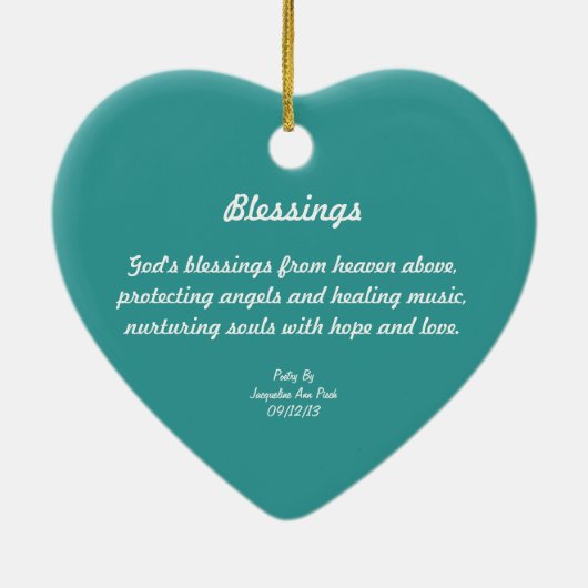 クリスマスヴィンテージエンジェル恵みオーナメント セラミックオーナメント (裏面)