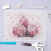 クリスマスヴィンテージオーナメントと雪片 薄葉紙 (クラフト)