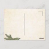 クリスマスヴィンテージカード男の子と一緒にサンタを描く ポストカード (裏面)