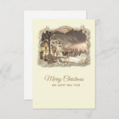 クリスマスヴィンテージカード サンキューカード (正面/裏面)