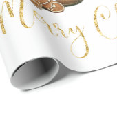 クリスマスヴィンテージキッズギフトメリークリスマス ラッピングペーパー (ロールコーナー)