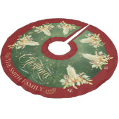 クリスマスヴィンテージキャンドルライトパーソナライズされた ブラッシュドポリエステルツリースカート (アングル)