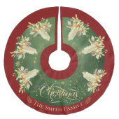 クリスマスヴィンテージキャンドルライトパーソナライズされた ブラッシュドポリエステルツリースカート (正面)