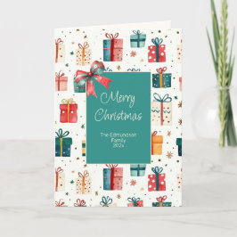 クリスマスヴィンテージギフトパッケージ折り畳みホリデーカード シーズンカード