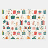 クリスマスヴィンテージギフトパッケージ ラッピングペーパーシート (正面2)