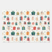 クリスマスヴィンテージギフトパッケージ ラッピングペーパーシート (正面)