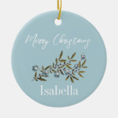 クリスマスヴィンテージクリスマスベル植物学葉品 セラミックオーナメント (正面)