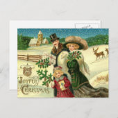 クリスマスヴィンテージクリスマスポストカード シーズンポストカード (正面/裏面)