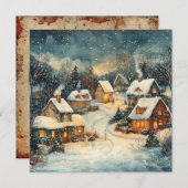 クリスマスヴィンテージグリーティングカード シーズンカード (正面/裏面)