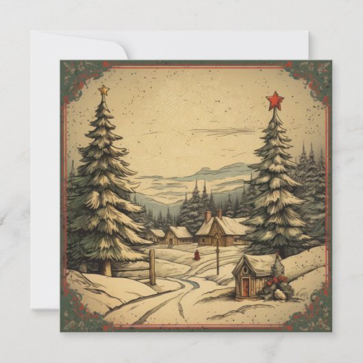 クリスマスヴィンテージグリーティングカード シーズンカード (正面)