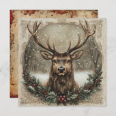 クリスマスヴィンテージグリーティングカード シーズンカード (正面/裏面)