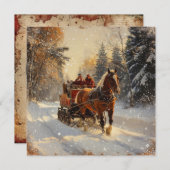 クリスマスヴィンテージグリーティングカード シーズンカード (正面/裏面)