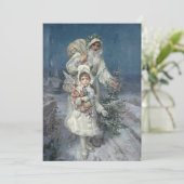 クリスマスヴィンテージサンタとエンジェルinホワイト シーズンカード (スタンド正面)