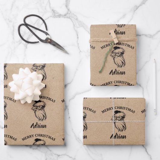 クリスマスヴィンテージサンタクロフト ラッピングペーパーシート (正面)