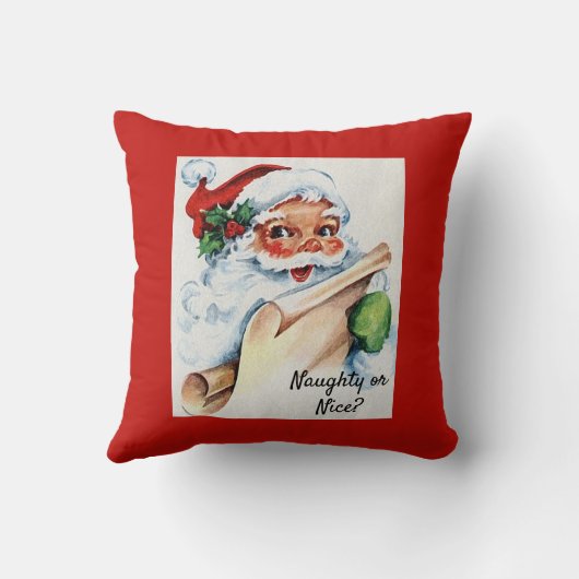 クリスマスヴィンテージサンタクロースいけなまたはニース クッション (裏面)