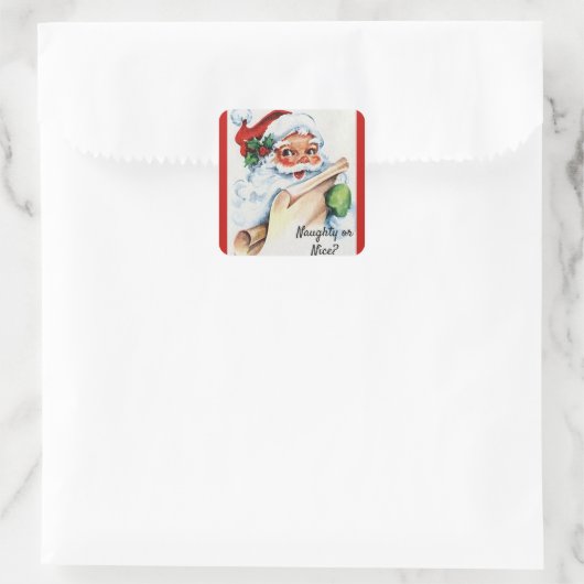 クリスマスヴィンテージサンタクロースいけなまたはニース スクエアシール (バッグ)