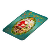 クリスマスヴィンテージサンタクロースのワークショップ マグネット (左側)