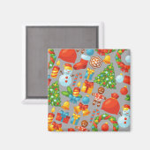 クリスマスヴィンテージサンタクロースウォーターカラーホリデー マグネット (正面/裏面)