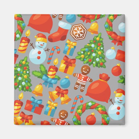 クリスマスヴィンテージサンタクロースウォーターカラーホリデー マグネット (正面)