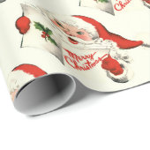 クリスマスヴィンテージサンタクロースウォーターカラーホリデー ラッピングペーパー (ロールコーナー)
