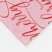 クリスマスヴィンテージサンタクロースピンクフリースブランケット フリースブランケット (角)