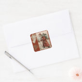 クリスマスヴィンテージサンタクロースファーザーエンジェルパーティー スクエアシール (封筒)