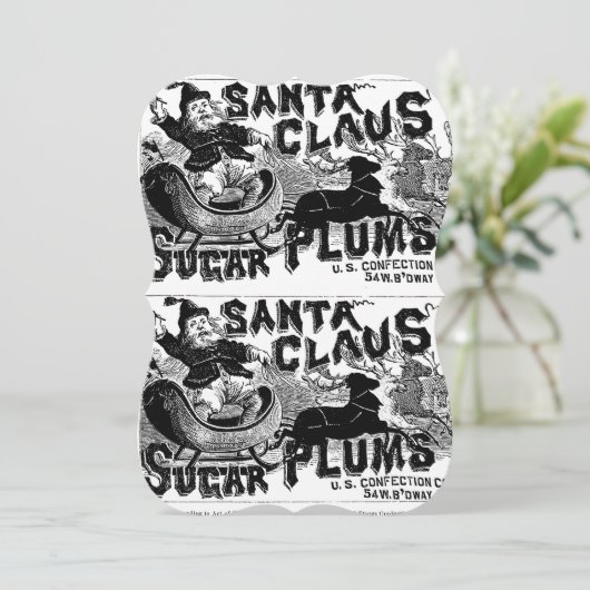 クリスマスヴィンテージサンタクロースフラットグリーティングカード カード (スタンド正面)