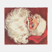 クリスマスヴィンテージサンタクロースフリースブランケット フリースブランケット (正面(横))